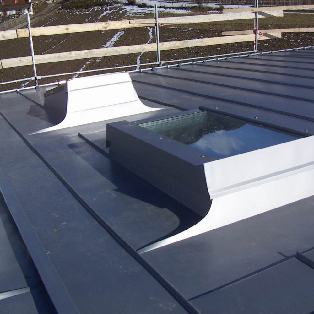 Dachfenster für Wohnbereich und Doppelstehfalzeindeckung